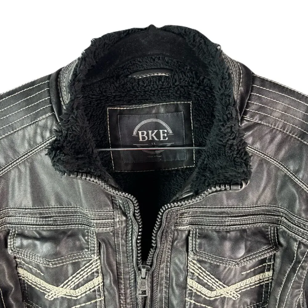 BKE "Garrison"  Faux Leather Jacket w/ Fleece Liner Size Youth Boys XL 18-20 - Picture 4 of 13
